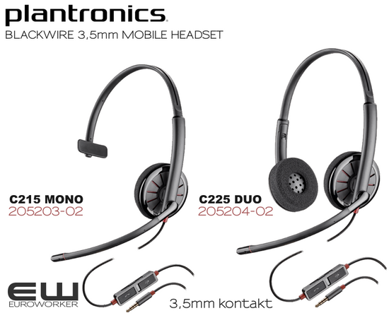 Plantronics Mobile Office Blackwire 215 (Mono) & 225 (Duo)