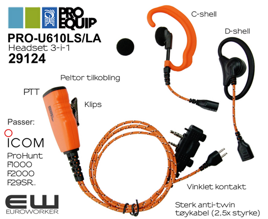 Proequip  PRO-U610LS/LA Headset (F2000, F1000, F-29SR, ProHunt..)(29124)