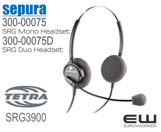 Sepura SRG Duo Headset (300-00075D headset + 700-00212 kabel)