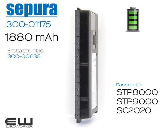 300-01175 - Sepura Batteri (1880mAh) til STP-serien (Tetra)