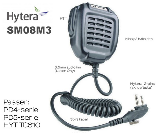 Hytera SM08M3 Håndholdt Mikrofon (PD5 & PD4 serie)