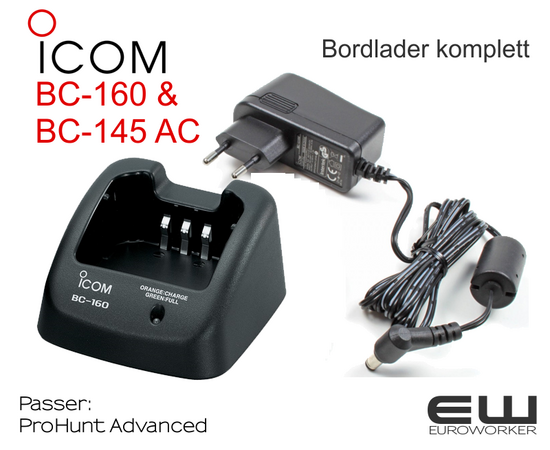 Icom BC-160 & BC-145 AC bordlader komplett (Prohunt Advanced) (93160)