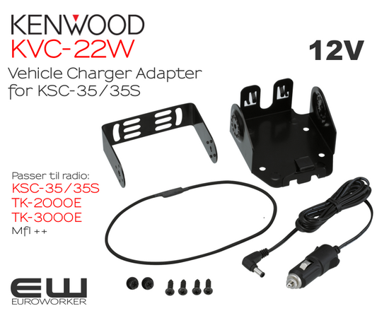 Kenwood KVC-22W Vehicle Charger Adapter  for KSC-35/35S (TK-3000, TK-2000)
