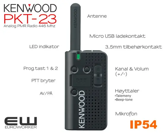 Kenwood PKT-23 PMR Lisensfri Radio (analog)