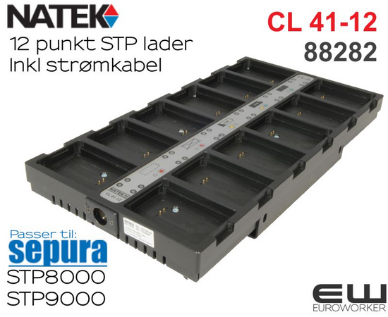 12 punkts lader for Sepura STP batterier