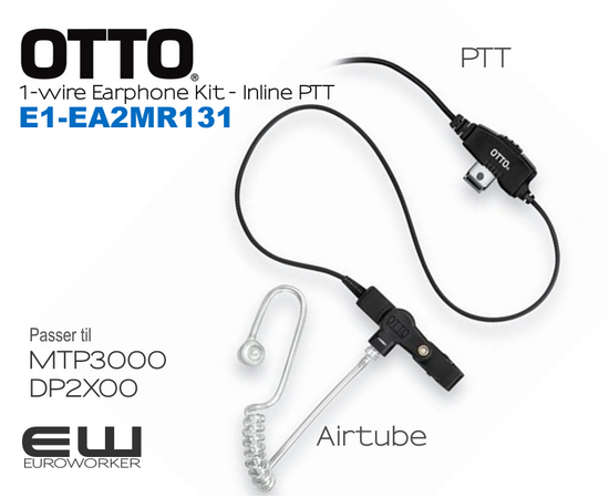 Otto 1-wire Earphone Kit med Inline PTT  (E1-EA2MR131)