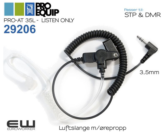 29206 - ProEquip PRO-AT 35L 3,5mm Airtube Headset (Listen Only) (STP & DMR)