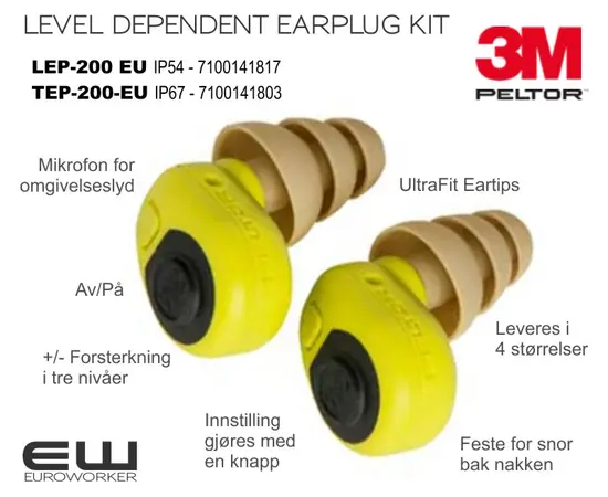 3M Peltor Level Dependent Ear Plug Kit (LEP-100-EU)