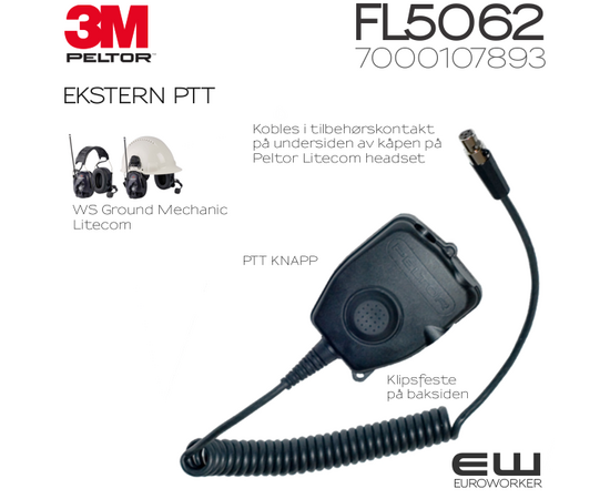 3M Peltor FL5602 - Ekstern PTT til Litecom (7000107893)