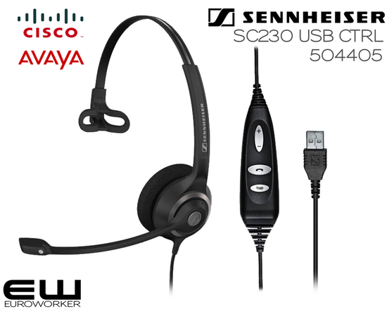 Sennheiser SC-230 USB MS for Skype for Business (504407) og CTRL for UC (504405)