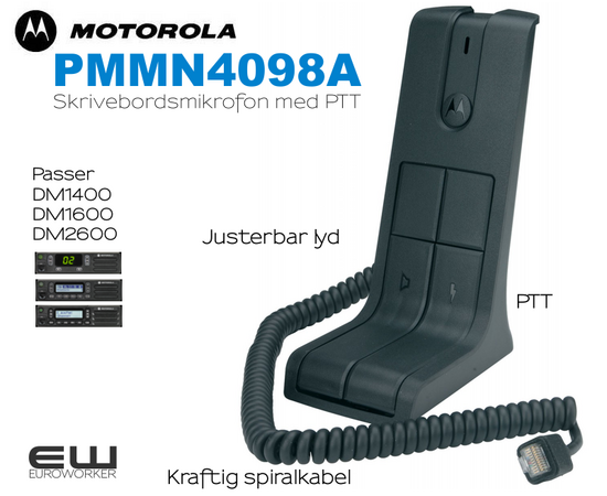 Motorola PMMN4098A Skrivebordsmikrofon med PTT (DM2600, DM1600, DM1400)