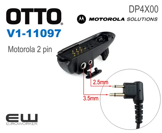 Otto V1-11097 2-pins Motorola audioadapter
