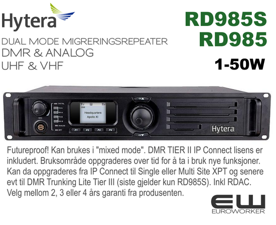 Hytera RD985 & RD985S DMR basestasjon (VHF & UHF)