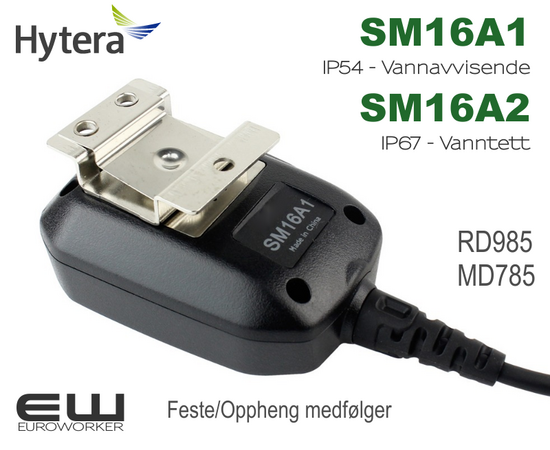 Hytera SM16A1 (IP54) og SM16A2 (IP67) Håndholdt Mikrofon til MD785/RD985