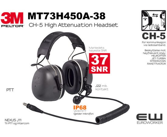 3m peltor  CH-5 High Attenuation Headset - MT73H450A-38