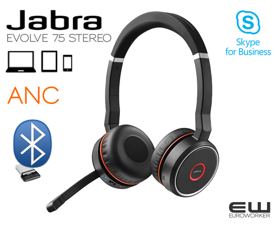 Jabra Evolve 75 STEREO Bluetooth MS & UC -  7599-832-109, 7599-832-199, 7599-832-199, 7599-838-199, 7599-838-109, 14207-40 Jabra Evolve 75 STEREO Bluetooth MS & UC -  7599-832-109, 7599-832-199, 7599-832-199, 7599-838-199, 7599-838-109, 14207-40