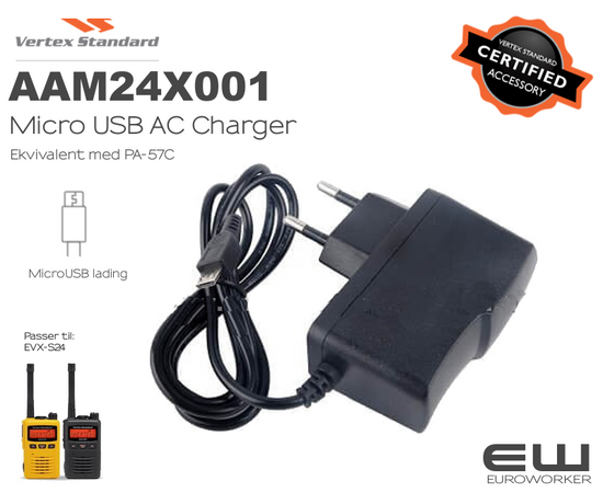 Vertex MicroUSB AC Charger til S24 (AAM24X001)