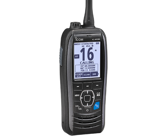 Icom M93D Håndholdt VHF Marine Radio (GPS, IPX8, DSC, Flash & Float)