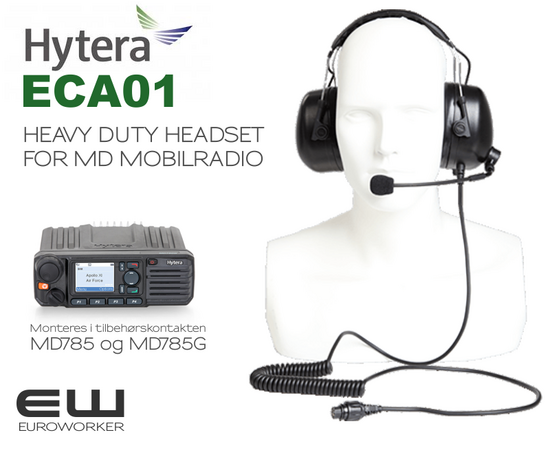 Hytera ECA01 Heavy Duty Noise Cancelling Headset for MD785 Mobile Radio