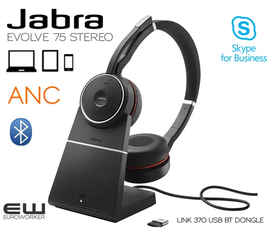 Jabra Evolve 75 STEREO Bluetooth MS Skype & UC