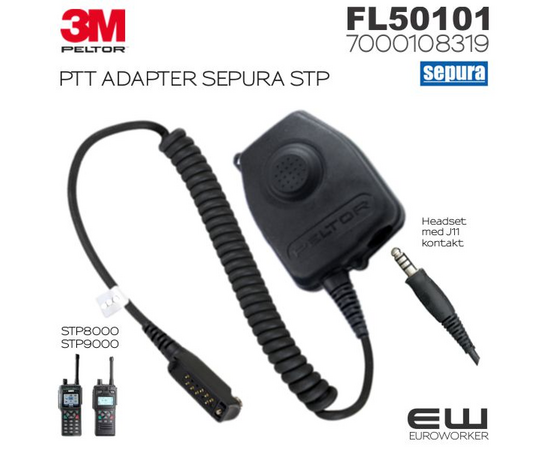 3M Peltor FL50101 PTT Adapter til Sepura STP FL50101_7000108319_nøklingsbryter