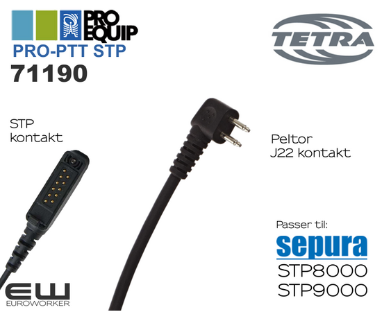 Adapter cable for Peltor headset with J-22