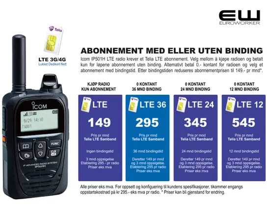 Icom IP501H LTE 4G/3G Håndholdt Mobil Radio