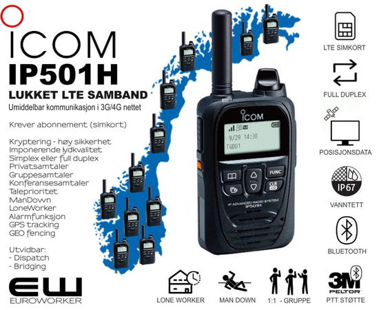 Icom IP501H LTE (4G/3G) Håndholdt Mobil Radio