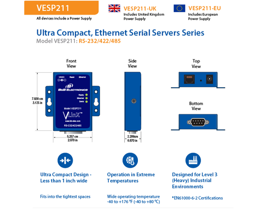 VESP211-EU - Advantech VESP211-X seriellserver
