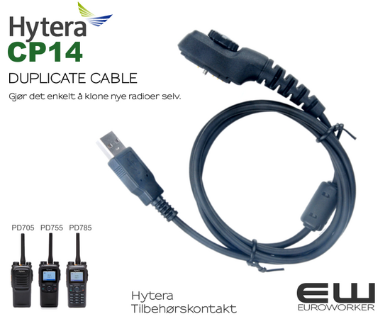 Hytera CP14 Duplicate Clone cable (PD7-serie)