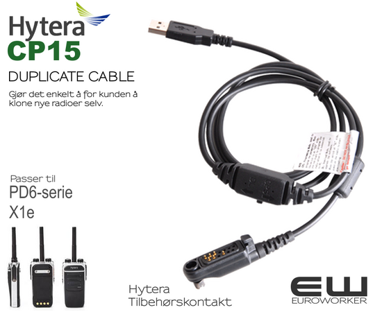 Hytera CP15 Duplicate Clone cable (PD6-serie, X1e)