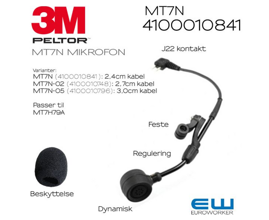 3M Peltor MT7N Mikrofonarm