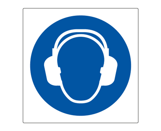 HMS skilt Påbudt med Hørselvern (symbol)