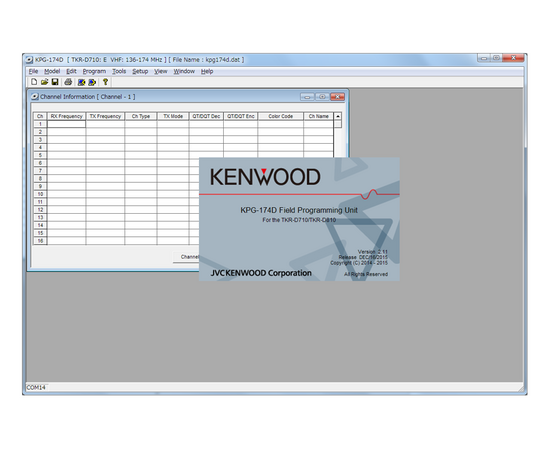 Kenwood KPG-174DM Programing Software - Windows