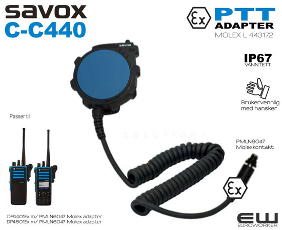 Savox C-C440 Molex PTT Adapter (Atex,  DP4X01Ex)