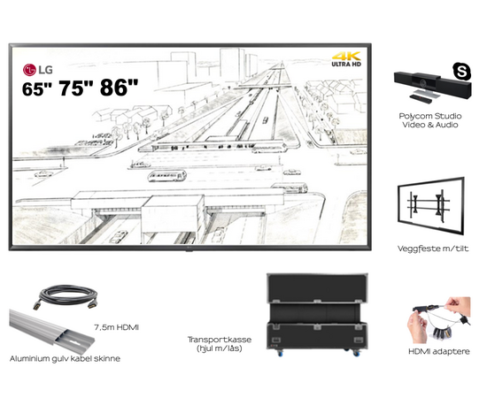 LG 4K Large Display Portabelt Møterom (36mnd on Site Swap)