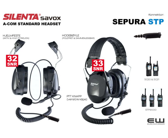 Silenta A-COM STP Standard Headset (Sepura STP)