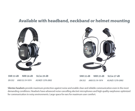 Silenta A-COM TRBO II Standard Headset (Motorola DP2000, DP3000, MTP3000)