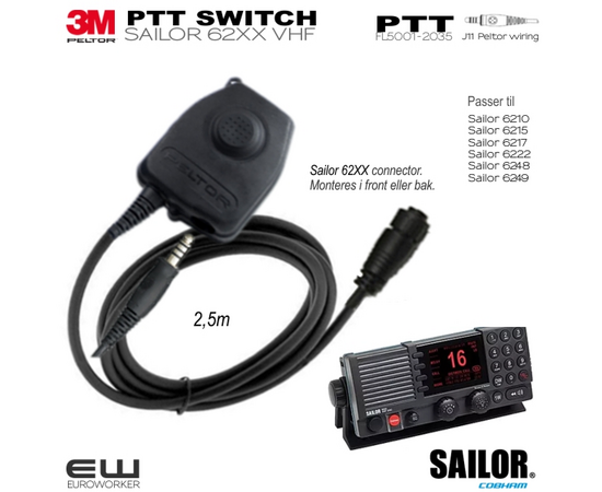 3M Peltor FL5001 PTT Adapter for Sailor SP62XX series