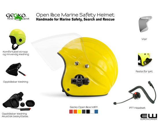 Gecko MK11 - Open Face Marine Safety Helmet