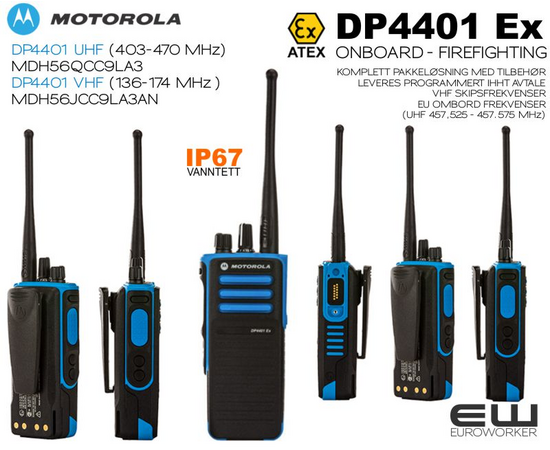 Motorola DP4X01Ex w/MSA Gallet F1XF Fire-Fighter Helmet Atex (SOLAS Compliant - exM)