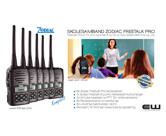 Zodiac Freetalk Pro Skolesamband (PMR446MHz)