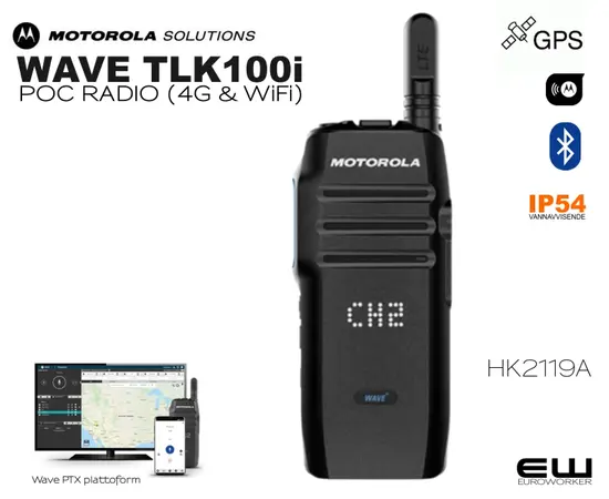 Motorola WAVE PTX TLK100i POC Radio (4G, WiFi)