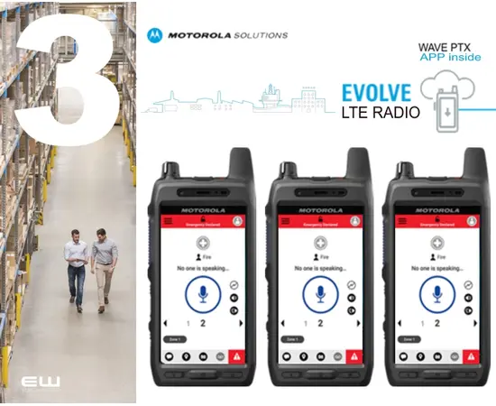 LEIE 3 stk Motorola Evolve m/Wave PTX (3 år)