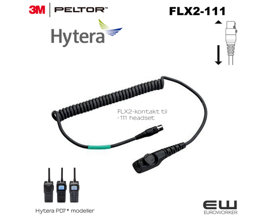 3M Peltor FLX2-111 kabel til Hytera PD7-serie