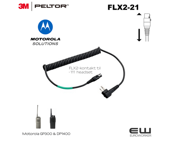 3M Peltor FLX2-21 TIL MOTOROLA GP300 & DP1400