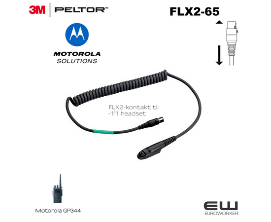 3M Peltor FLX2-65 TIL MOTOROLA GP344