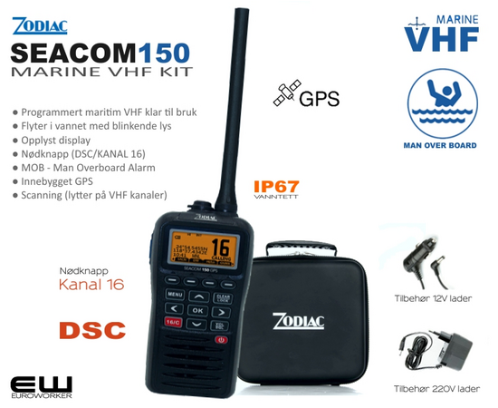 Seacom 150 VHF Marineradio (IP67, GPS, VHF)