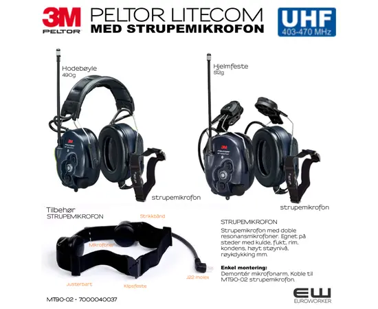 3M Peltor Strupemikrofon (Litecom, Protac, MT9002)_euroworker3M Peltor Strupemikrofon (Litecom, Protac, MT9002)_euroworker
