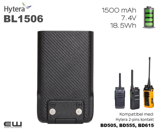 Hytera BL1506 batteri - 1500 mAh (BD505, BD555, BD615)
